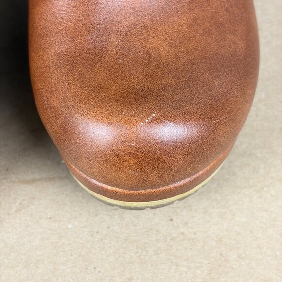 Universal Thread Maisie Clog Boots Womens 8.5 Cognac Brown Side Zip 2.5 Inch - Picture 7 of 11